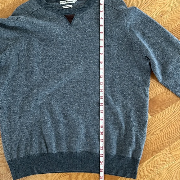 Peter Millar Grey Merino Wool Signature Crewneck Elbow Patch Sweater Large Mens - Picture 9 of 9
